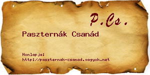 Paszternák Csanád névjegykártya